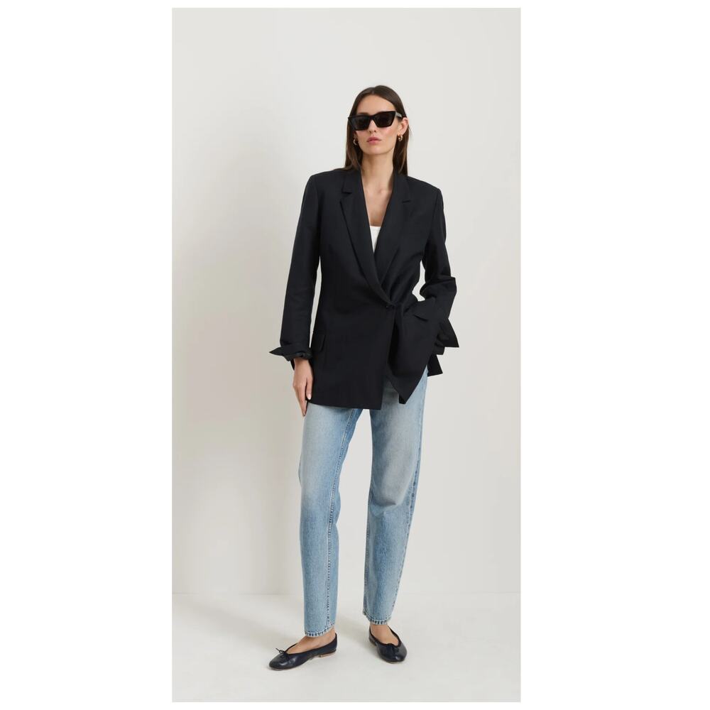Alex Mill Soho Waisted Blazer in Linen & Cotton Size Small